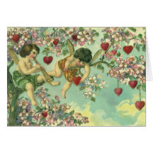 Arbre victorien vintage de coeur de cupidons de jo cartes