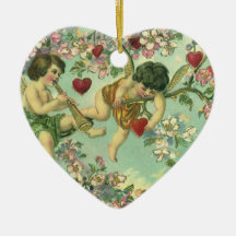 Arbre victorien vintage de coeur de cupidons de jo ornement de noël
