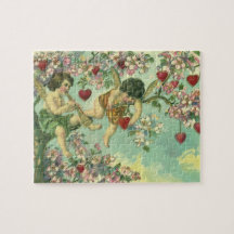 Arbre victorien vintage de coeur de cupidons de jo puzzles