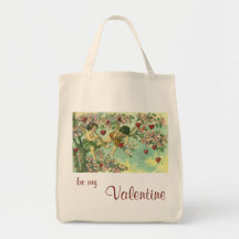 Arbre victorien vintage de coeur de cupidons de jo sac fourre-tout