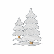 Arbres avec la neige polos brodés