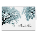 Arbres bleus en pastel - carte de remerciements cartes