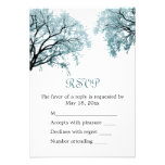 Arbres bleus en pastel - carte de RSVP invitations