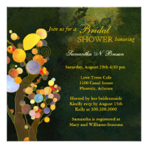 Arbres d'amour chics, invitations nuptiales modern