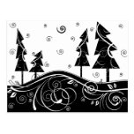 arbres de Noël de b&w Cartes Postales