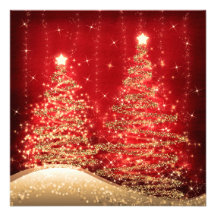 Arbres de scintillement de fête de Noël élégante r Carton D'invitation