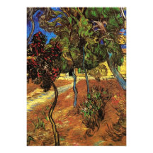 Arbres de Van Gogh dans le jardin, hôpital de St P Invitation