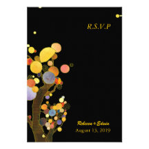 Arbres lunatiques RSVP noir (3.5x5) de BridalHeave Faire-parts