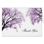 Arbres pourpres en pastel - carte de remerciements cartes