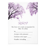 Arbres pourpres en pastel - carte de RSVP invitations