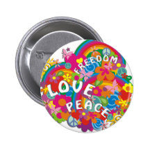 Arc-en-ciel de flower power pin's avec agrafe