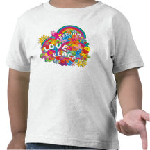 Arc-en-ciel de flower power t-shirt