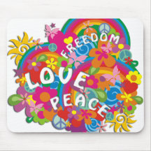 Arc-en-ciel de flower power tapis de souris