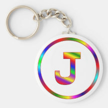 Arc-en-ciel de la lettre J Porte-clefs