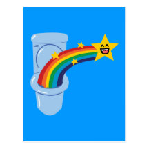 Arc-en-ciel de toilette carte postale