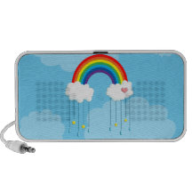Arc-en-ciel et nuages pleuvant des étoiles haut-parleur ordinateur portable