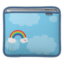 Arc-en-ciel et nuages pleuvant des étoiles poches pour iPad