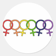Arc-en-ciel femelle enclenché adhésifs ronds