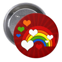 Arc-en-ciel lumineux avec des coeurs badges avec agrafe