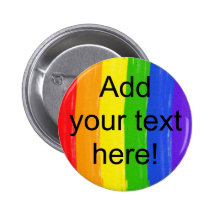 Arc-en-ciel personnalisable d'aquarelle badges avec agrafe