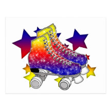 Arc-en-ciel Rollerskates Carte Postale
