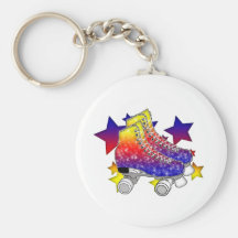Arc-en-ciel Rollerskates Porte-clefs