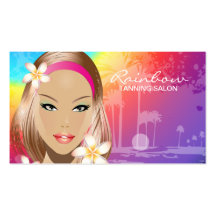 Arc-en-ciel rose de bronzage de carte de visite