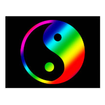 Arc-en-ciel Yin Yang Carte Postale