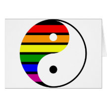 Arc-en-ciel Yin Yang Cartes De Vœux