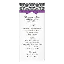 Arc pourpre avec le menu de réception de mariage d faire-parts