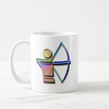 Archer avec l'arc et la flèche tasse à café