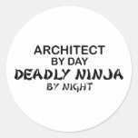 Architecte Ninja mortel par nuit Autocollants Ronds