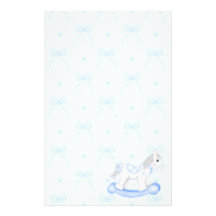 Arcs de bleu et papeterie de cheval de basculage papier à lettre personnalisable