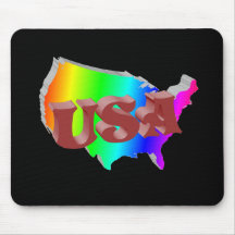 Arcs-en-ciel d'USA+Rouge 3D Tapis De Souris