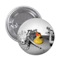 "Arg ! Monstres !" Bouton en caoutchouc de canard  Badge