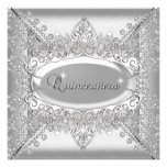 Argent blanc de diamants de fête d'anniversaire de invitations personnalisées