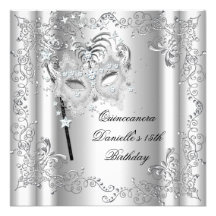Argent de mascarade de fête d'anniversaire de Quin Cartons D'invitation