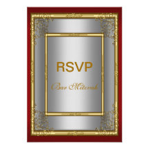 Argent de rouge d'invitation de Mitzvah de barre
