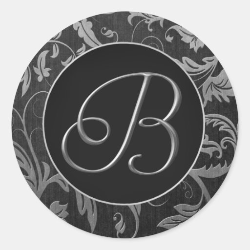 Argent du monogramme B et joint noir de mariage da Autocollants