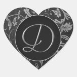 Argent du monogramme D et joint noir de mariage da Autocollants