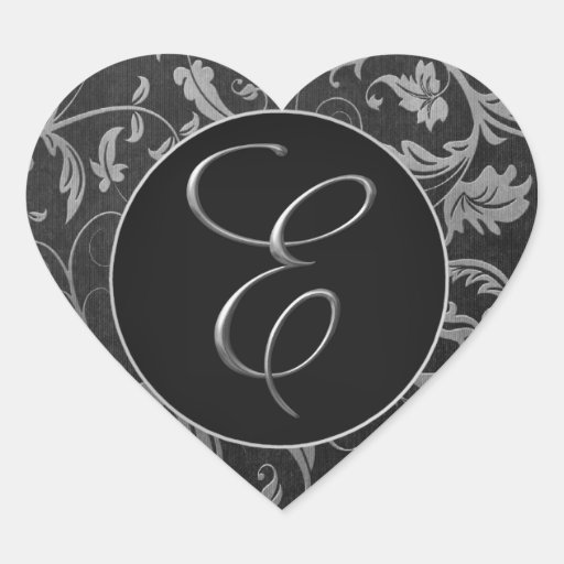 Argent du monogramme E et joint noir de mariage da Autocollants