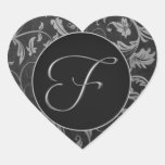 Argent du monogramme F et joint noir de mariage da Autocollant
