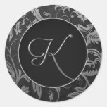 Argent du monogramme K et joint noir de mariage da Autocollants