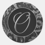 Argent du monogramme O et joint noir de mariage da Autocollants