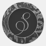 Argent du monogramme S et joint noir de mariage da Autocollants