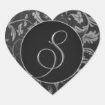 Argent du monogramme S et joint noir de mariage da Adhésifs