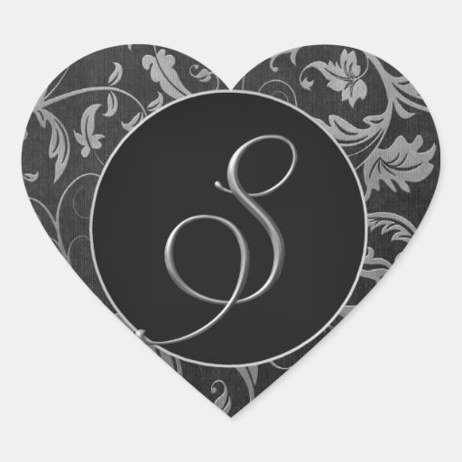 Argent du monogramme S et joint noir de mariage da Adhésifs