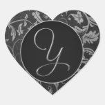 Argent du monogramme Y et joint noir de mariage da Autocollant
