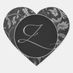 Argent du monogramme Z et joint noir de mariage da Adhésif
