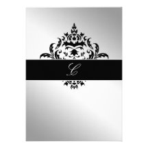 argent élégant de la damassé 311-Simplisticly Invitation Personnalisée
